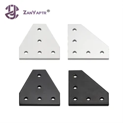 1pc 90 degree 5 holes  joint board plate corner angle bracket connection joint strip for 2020 aluminum profile 3D Printer