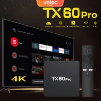 Smart TV Box Velec Android 16, 16 + 256 ГБ, декодирование видео 4K, высококачественная потоковая передача с двухдиапазонным Wi-Fi, домашний медиаплеер для развлечений