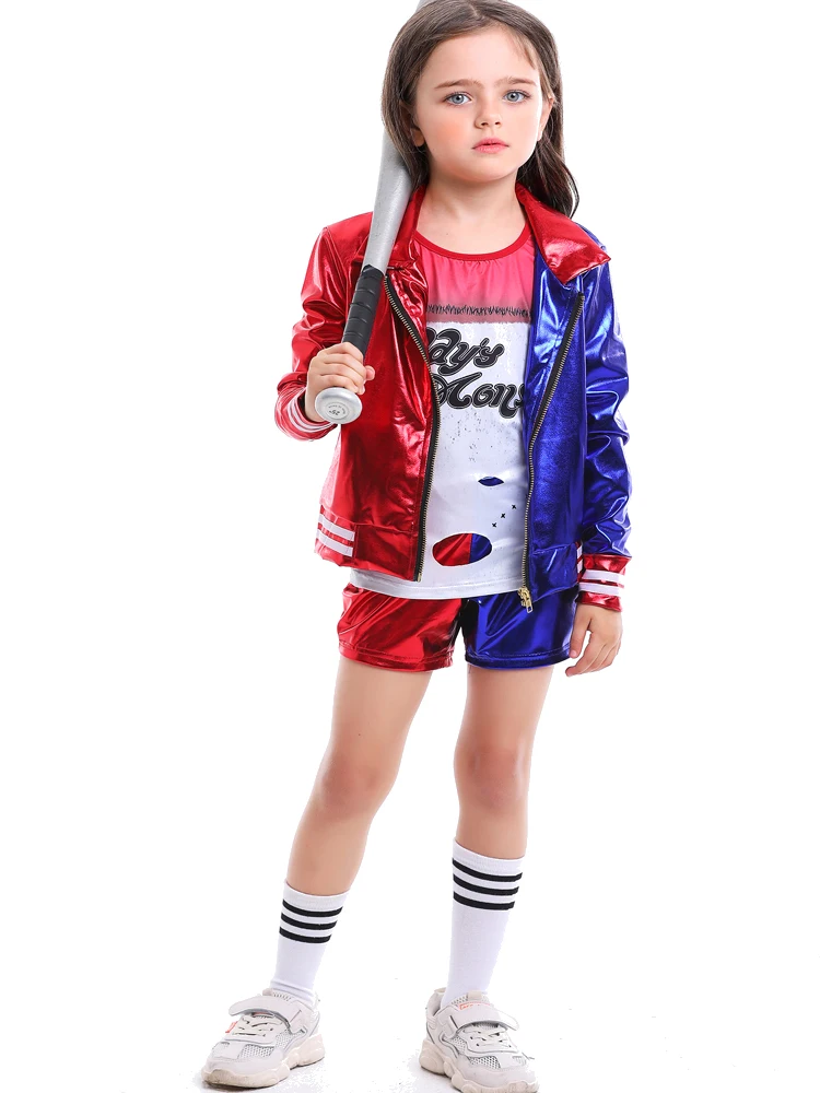 GirlSuicideHarleyCosplayCostumeKidCarnivalPartyFantasiaOutfit