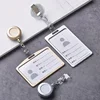 Fashion Metal Card Cover Case Bank Business Work Card Holder with ABS Retractable Badge Reel Lanyard Credit ID Card Badge Bag 3