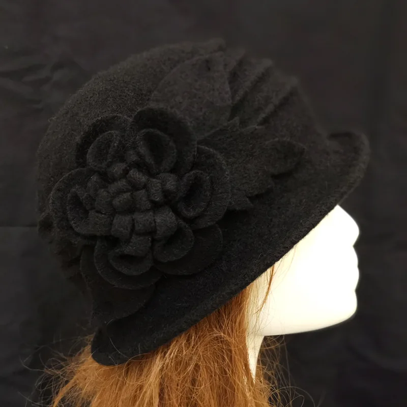 Dome Fedora Middle aged ladies Wool Hat Mom Hats Autumn and Winter Warm Cap fashion hat