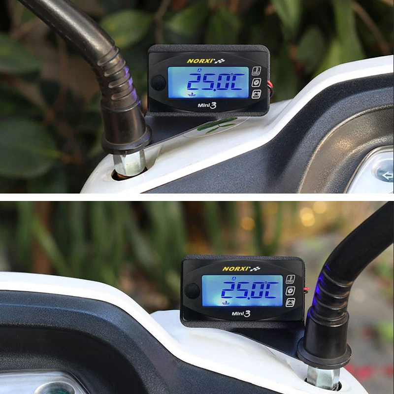 KOSO motocykle termometr woltomierz zegar dla YAMXHA NMAX XMAX TMAX Mini3 LED cyfrowy wyświetlacz Quad kwadratowa temperatura wody