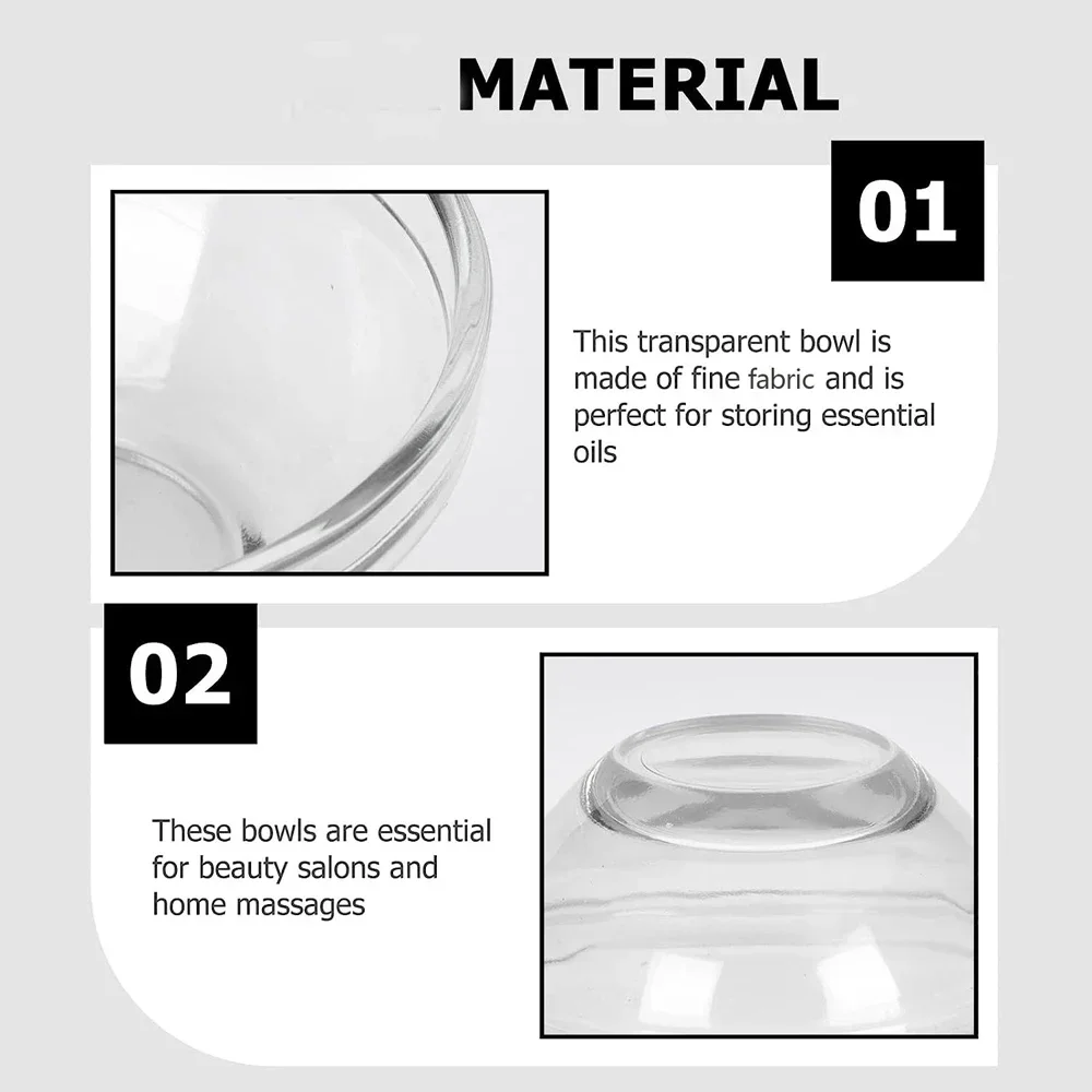 Makeup Tool Set 10PCS Acrylic Face Mask Mixing Bowls DIY Stirring Bowls Transparent Beauty Salon Essential Oil Bowl Cosmetic Skin Care Tools