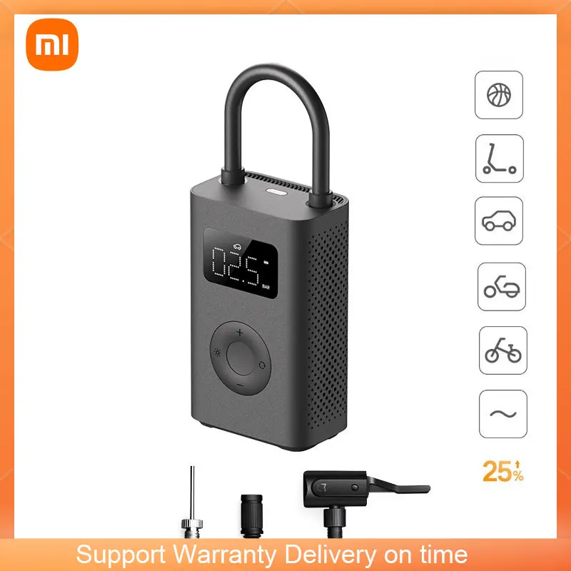 

Воздушный насос Xiaomi Mijia 2, Электрический надувной компрессор с датчиком давления в шинах для мотоцикла, автомобиля, футбола