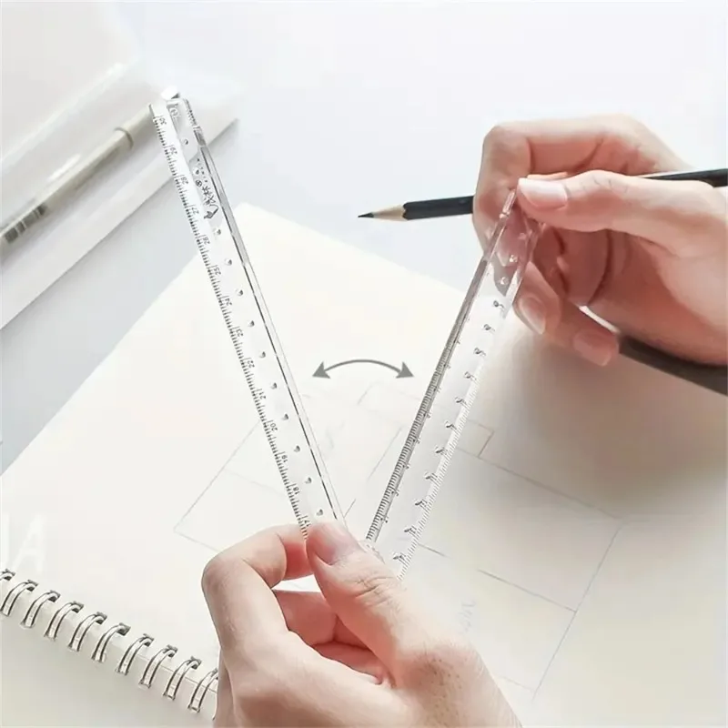 Acrylic Folding Ruler 1pc Ideal for School & Office Needs