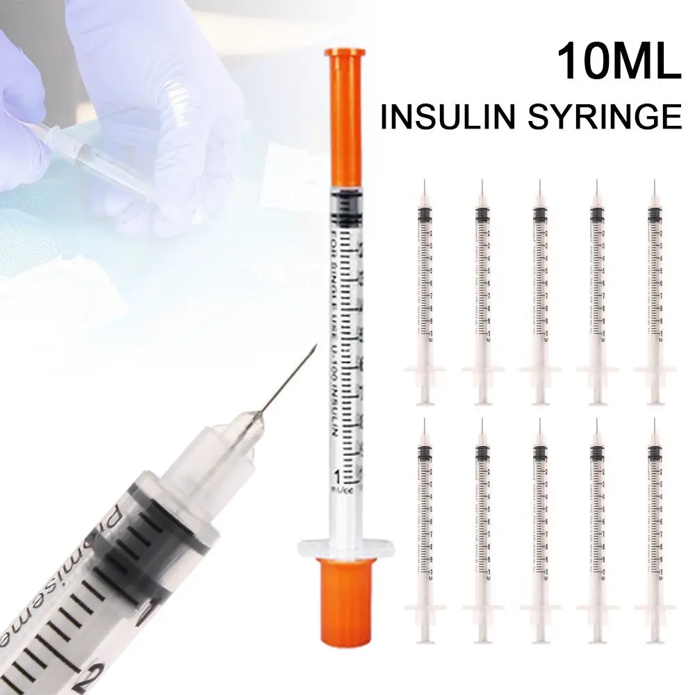 

10pcs 1ml Disposable Cat Dog Pet Cattle Sheep Horses Farm Animal Liquid Dispenser Veterinary Syringe With Needles
