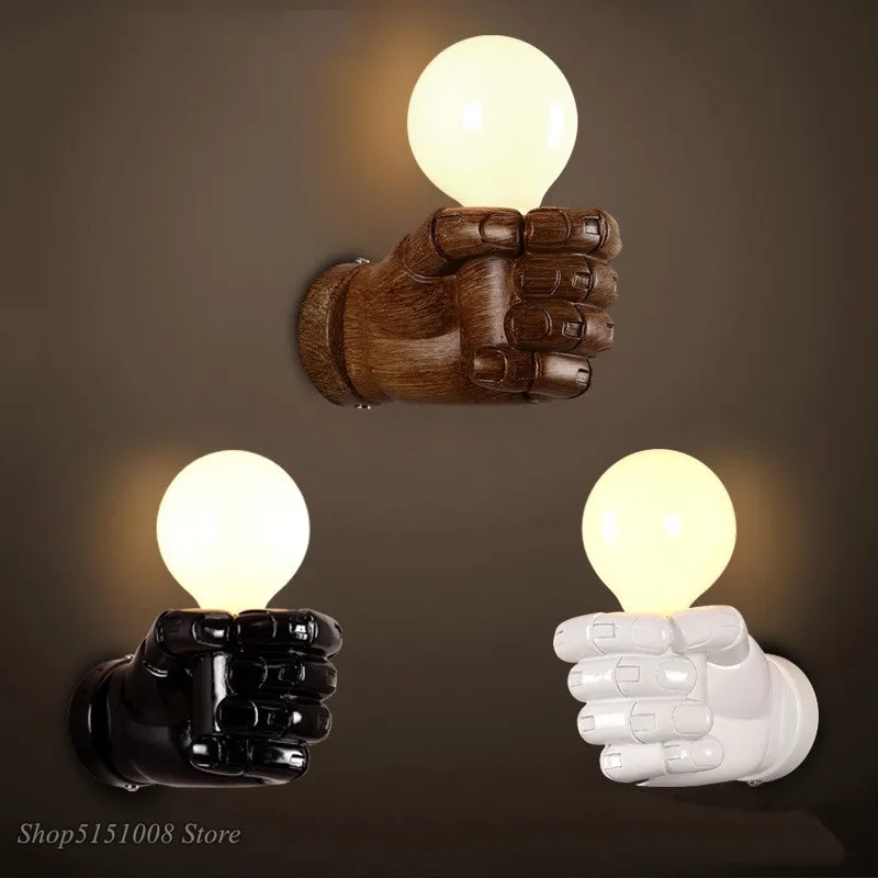 Loft Style Nordic Resin Metal Wall Sconce Art Decor left hand right hand bedside Wall Light for Home Lamp Indoor Lighting