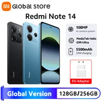 Global Version Xiaomi Redmi Note 14 Smartphone 128GB / 256GB ROM MediaTek Helio G99-Ultra 108MP Camera 6.67" AMOLED 5500mAh 1