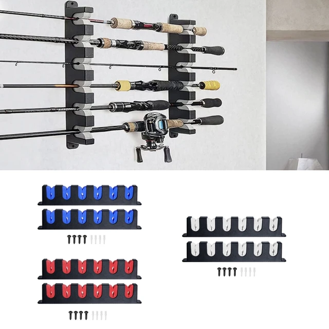 6-Rod Fishing Rod Holders Wall-mounted Pole Rack Horizontal Rod Stand for  Garage, Cabin and Basement Fishing Accessories - AliExpress