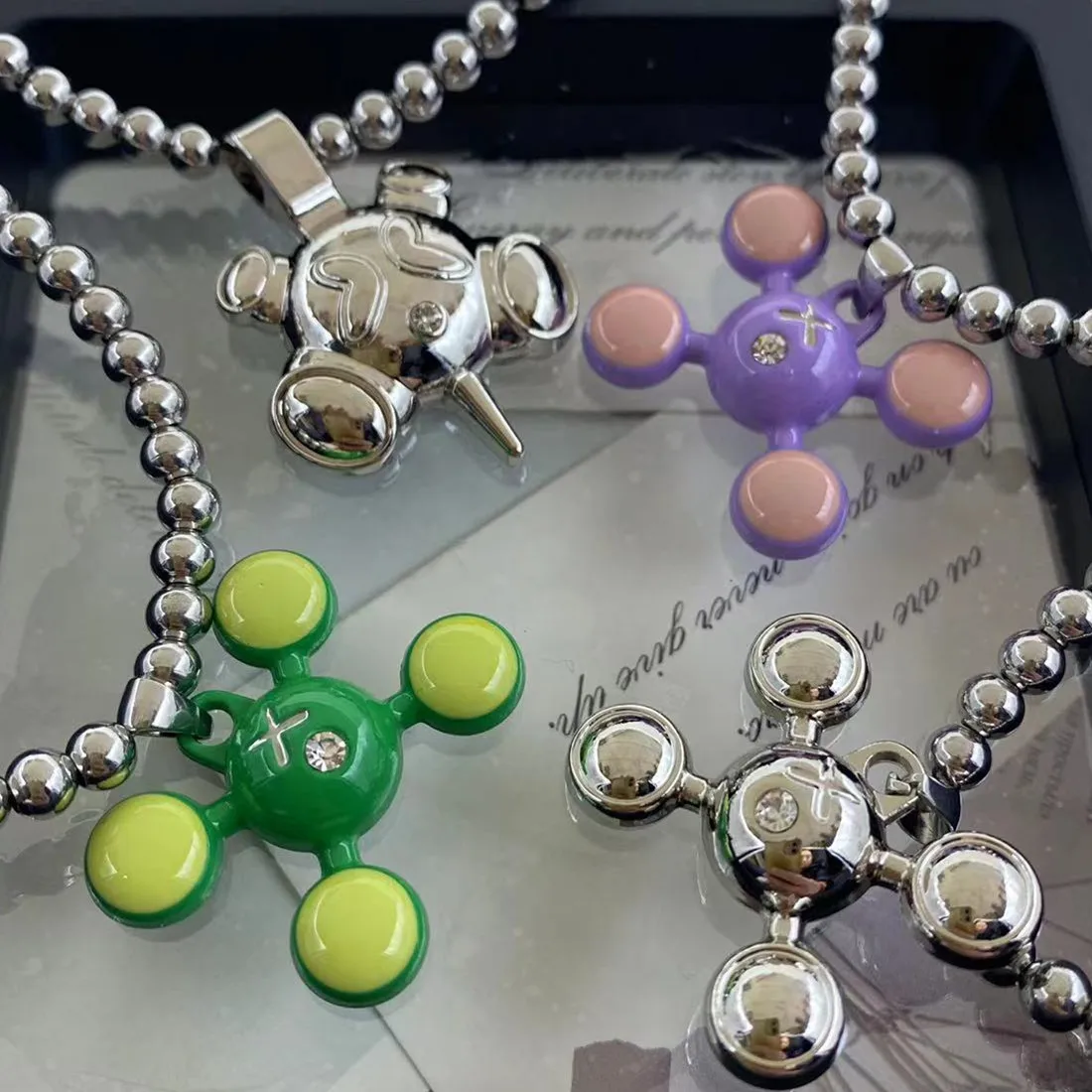Quad Ball Pendant Hip Hop Style Stainless Steel Jewelry Men's and Women's Fashion Personality Necklace Collection Wholesale 6