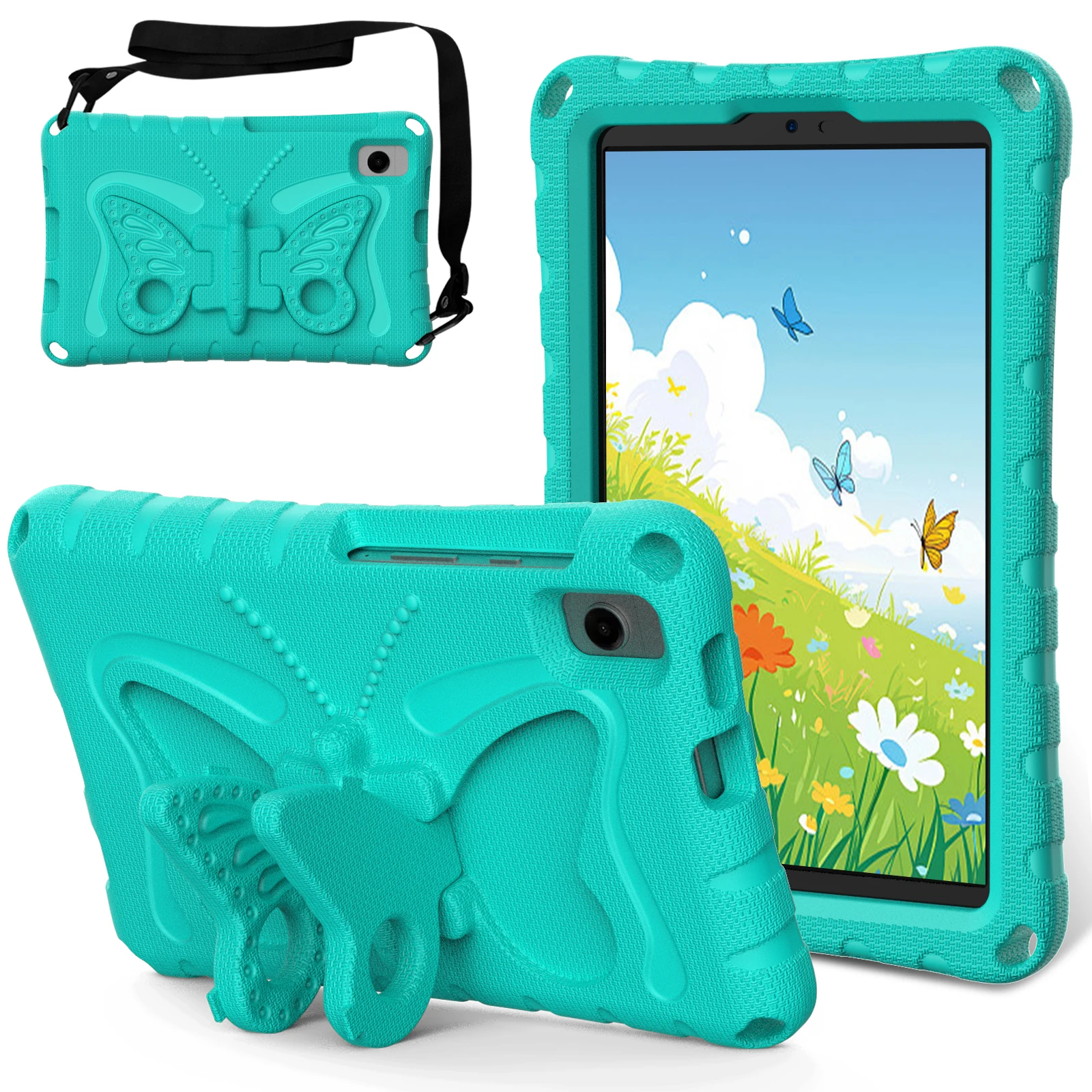 EVA Butterfly Kids Protective Tablet Case with Stand - Vibrant, Durable Cover