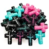 10Pcs Hot Sale Food grade Cross Silicone Focal Beads Jewelry  Baby Molar Toy For Pen Making  Bracelets Handmade Accessories 2