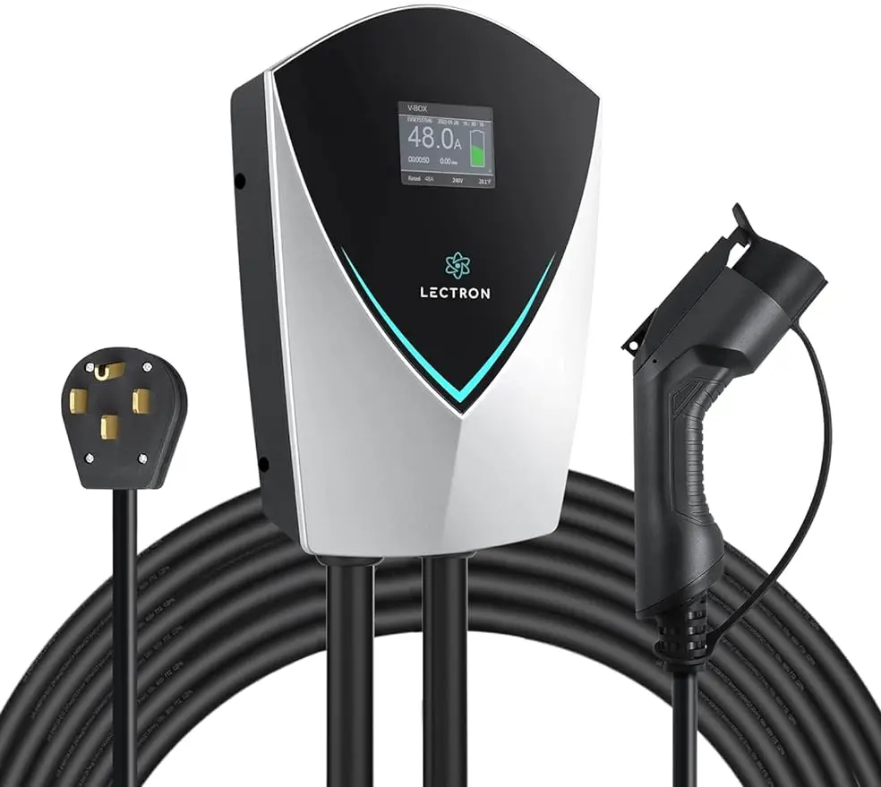 

Lectron V-Box 48 Amp Electric Vehicle Charging Station - Powerful Level 2 EV Charger (240V) with NEMA 14-50 Plug