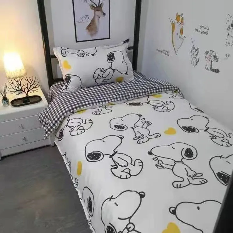 Snoopy girl boy Cartoon bed sheet pillowcase cartoon cute quilt cover
