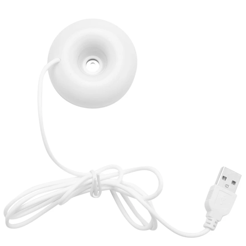 

8X White Donut Humidifier Usb Office Desktop Mini Humidifier Portable Creative Air Purifier White