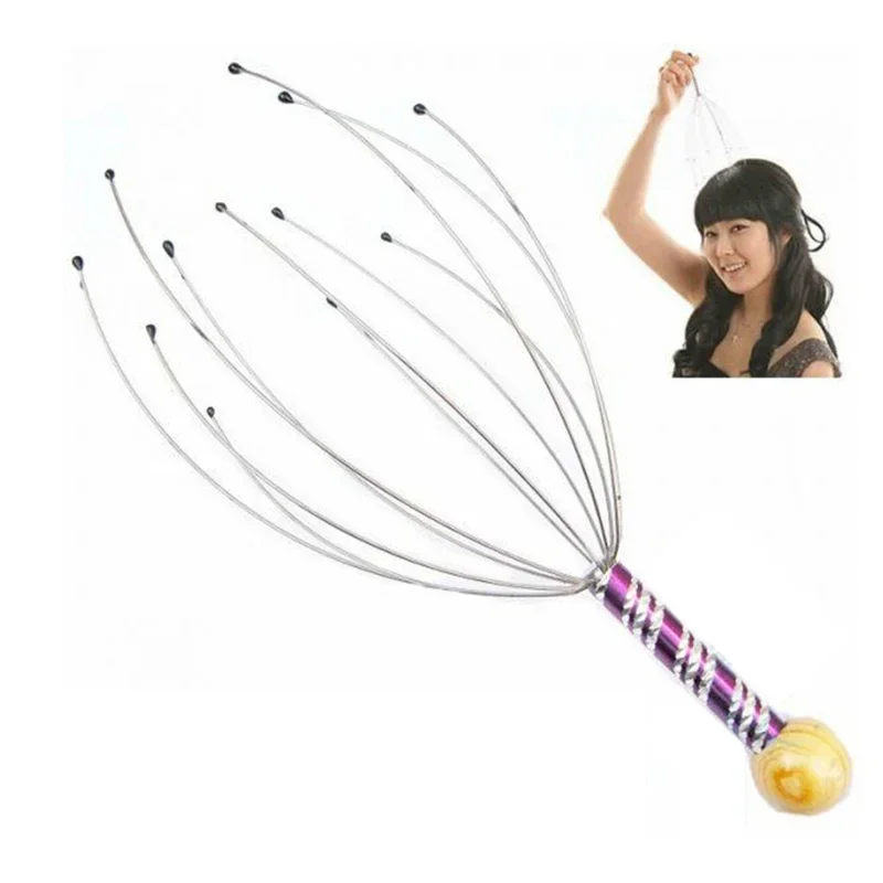 Head Massager 1Pc Head Relaxing Massager Claw Head SPA Scalp Neck Stress Relief Octopus Massage Release Physician Steel Ball Massager