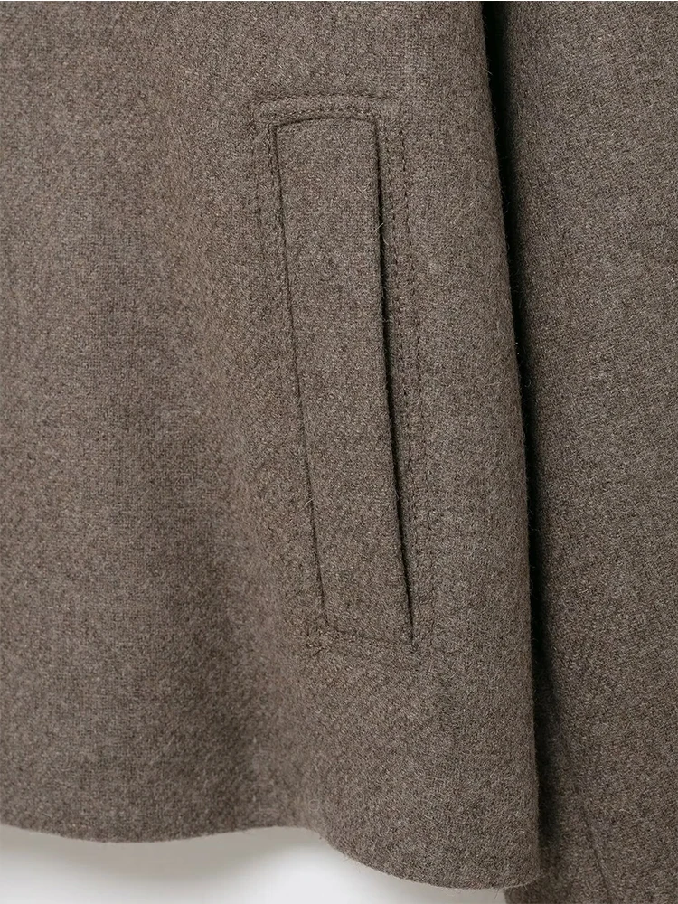 Women's Autumn Winter Woolen Coat Loose Fit Single-Breasted Pocket Jacket Casual Fashion Streetwear Long Sleeve New Outerwear ﻿