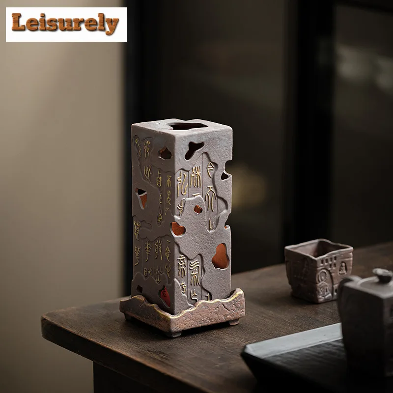 Lao Yanni Poetry And Prose Incense Burner Set Handmade Ceramic Thread Insertion Candlestick Busin