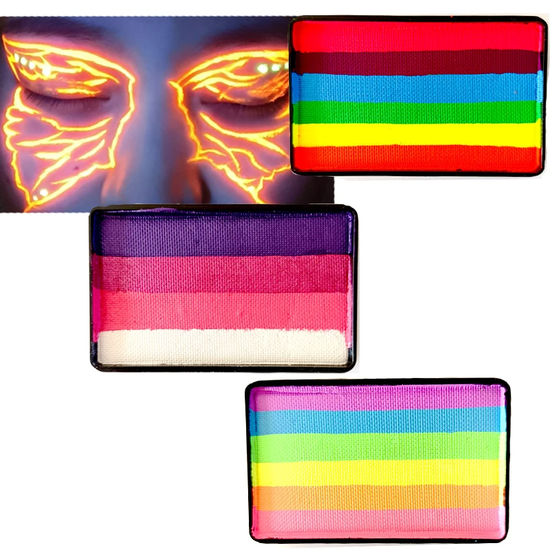 

Hot Sell 50g Face Paint Body Paint Makeup Split Cake Rainbow Neon Color Water-Based For Christmas Party Beauty Health
