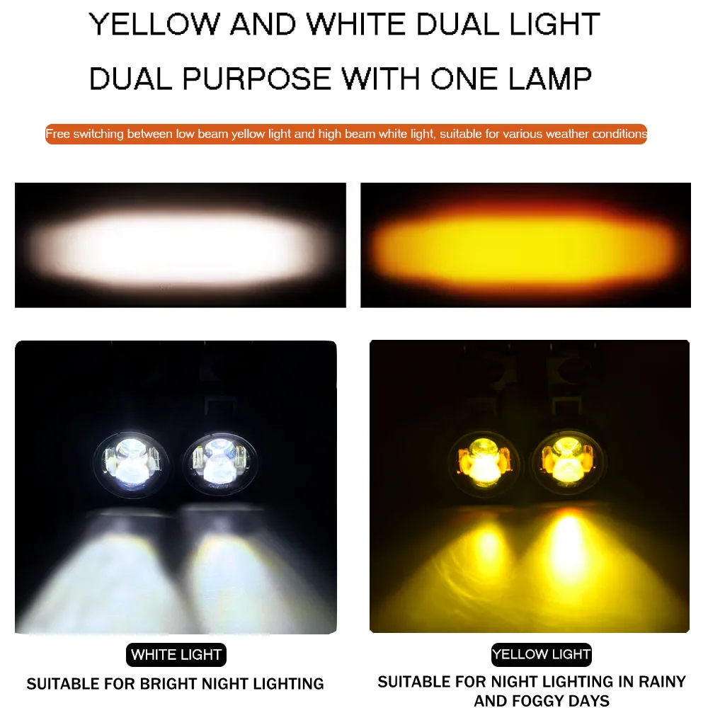 Motorcycle Fog Lights Led Auxiliary Driving Lamp Moto Headlight Spotlights 100W