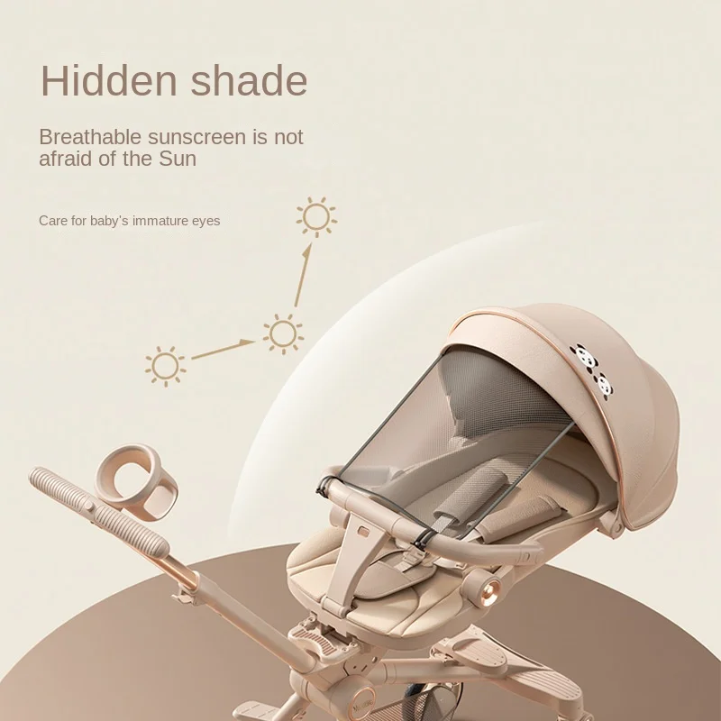 Stroller Lightweight Folding Baby Walking Pram can sit or lie down Baby High Landscape Two-way Stroller