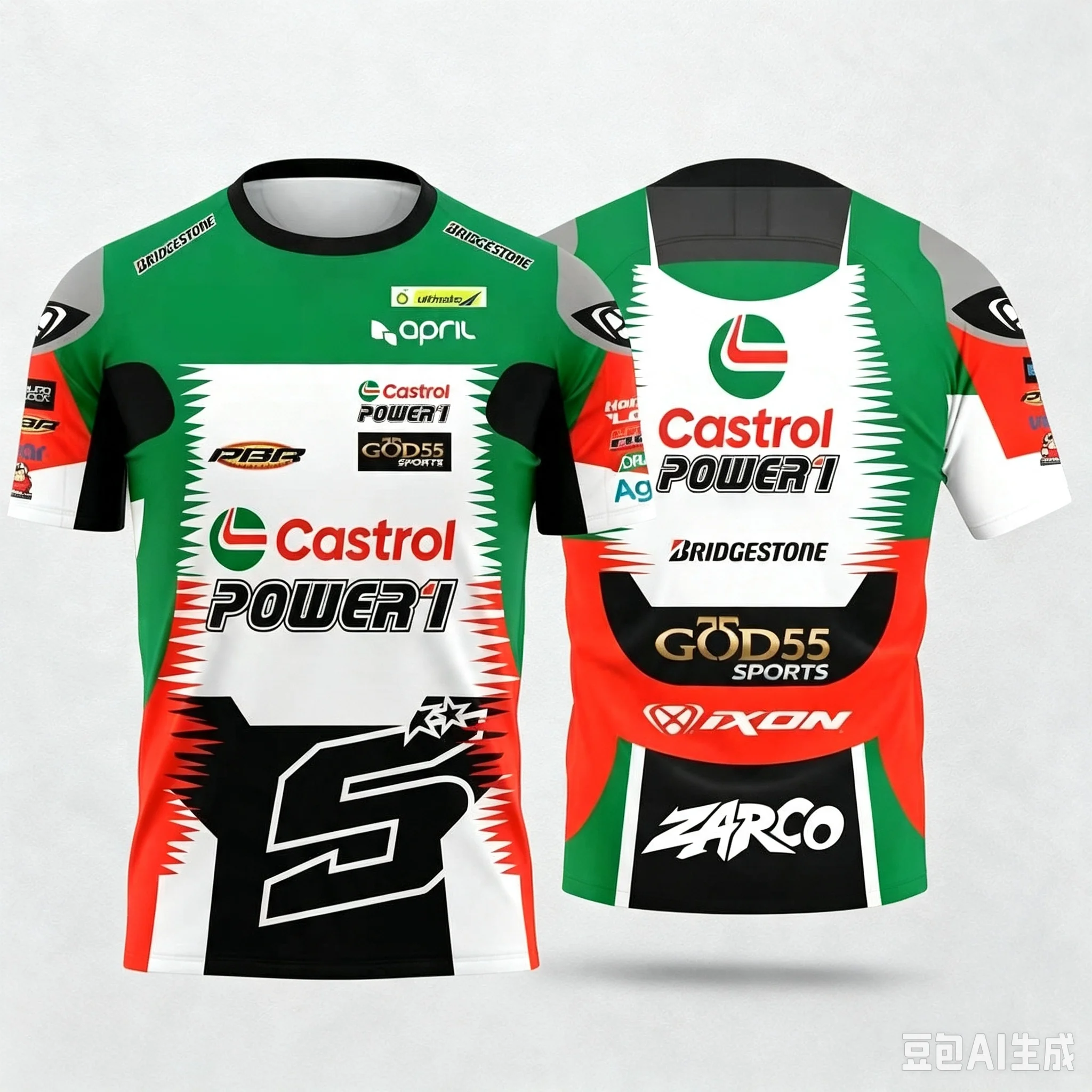 Johann Zarco No.5 Motorrad-Renn-T-Shirt 3D-Druck Jersey Schnelltrocknend Unisex Motorrad-Sport-Freizeit-Kurzarm-Oberteil Familien-Set