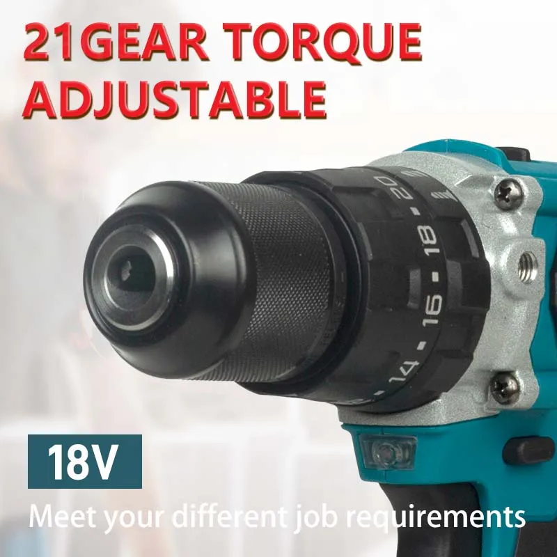 Makita DDF487-13MM Taladradora Inal Á Bria 18V Brushless Power Tool Hammer Drill  Hammer Drill Cordless  Rotary Hammer Drill 5