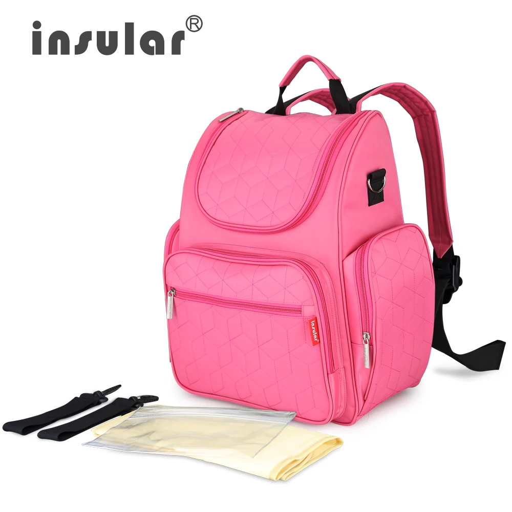 

Insular Elegant Baby Diaper Backpack Nappy Changing Bag Multifunctional Diaper Organizer Travel Backpack Baby Mommy Stroller Bag