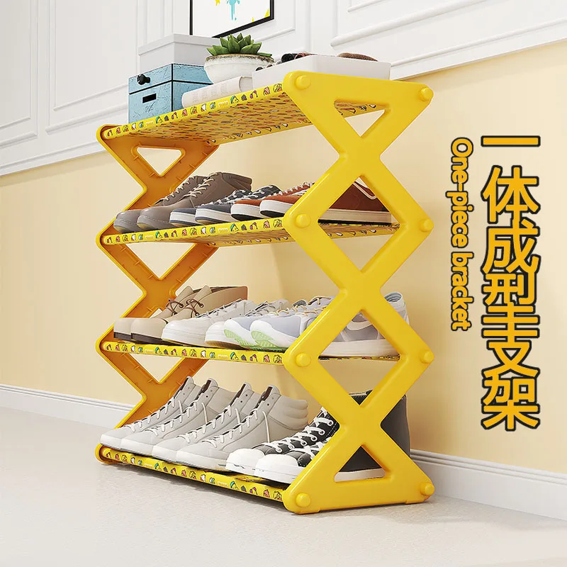 New X-type storage shoe rack Simple assembly shoe cabinet four-layer five-layer non-woven storage rack