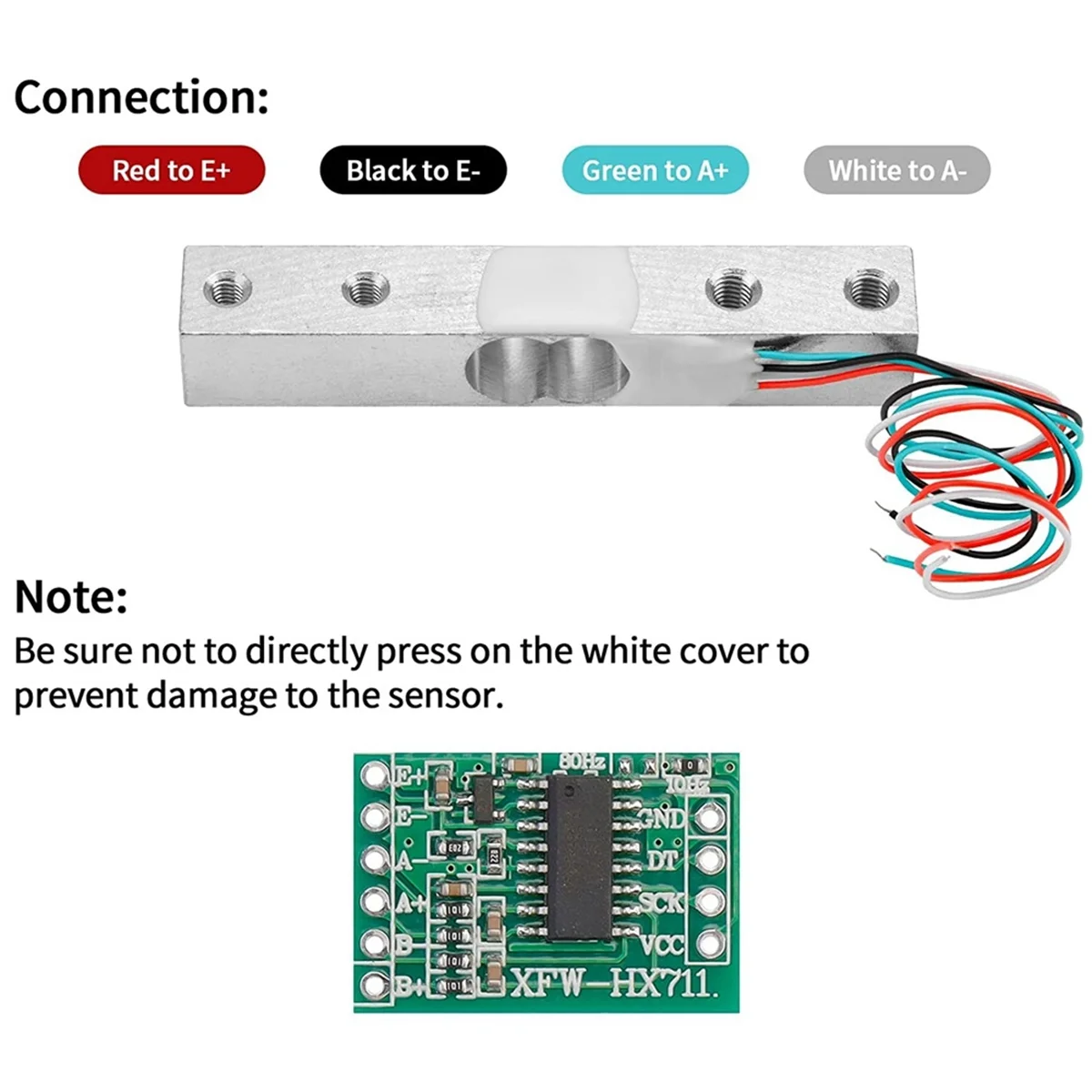 Digital Load Cell Weight Sensor-4 Sets 1KG Load Cell HX711 AD Weighit Amplifier Module Pressure Sensor Amplifier