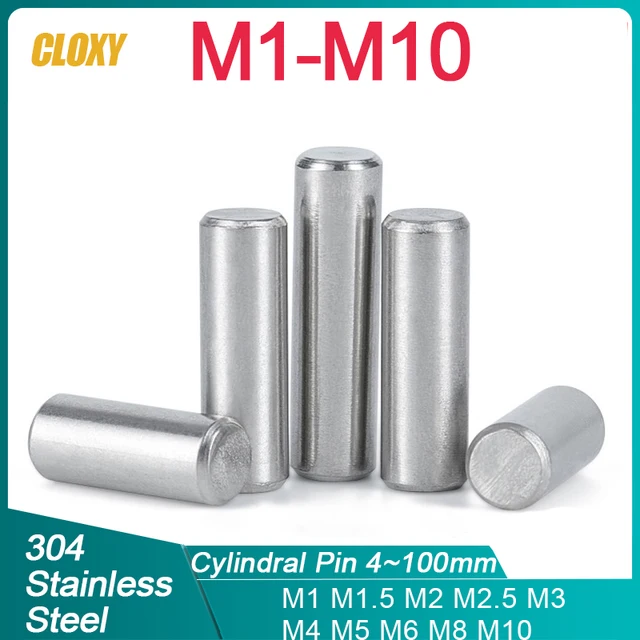 Experience Precision with M1 M1.5 M2 M2.5 M3 M4 M5 M6 M8 M10 Cylindrical Pin Locating Dowel 304 Stainless Steel Fixed Shaft Solid Rod GB119 4~100mm