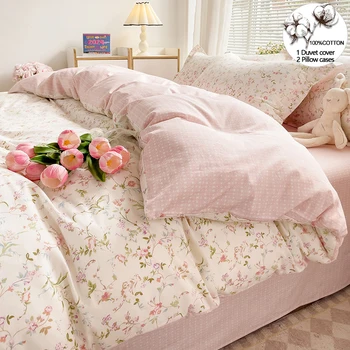 Pastel Fresh Floral Super Soft 100% Cotton Bedding Set