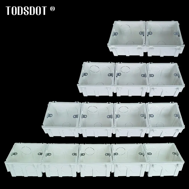 Dept 38-45-50 Mm Multi Frame Combination Dark Box Wall Embedded Vertical Mount Switch Socket Box Per Termostatico 86 Type