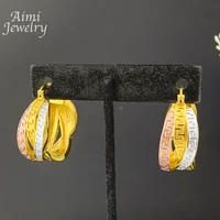 Ensemble de bijoux plaqués or 18 carats, usage quotidien, dubaï, boucles d'oreilles de luxe, collier pendentif avec chaîne, cadeaux de mariage pour mariée africaine 3