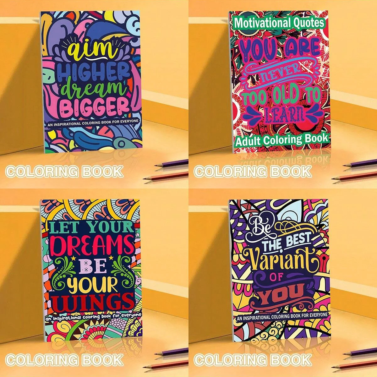 

1PC Creative Words Coloring Book Drawings for Kids Teens Adults Creative Inspirational Stress Relief Relaxation 20 Pages