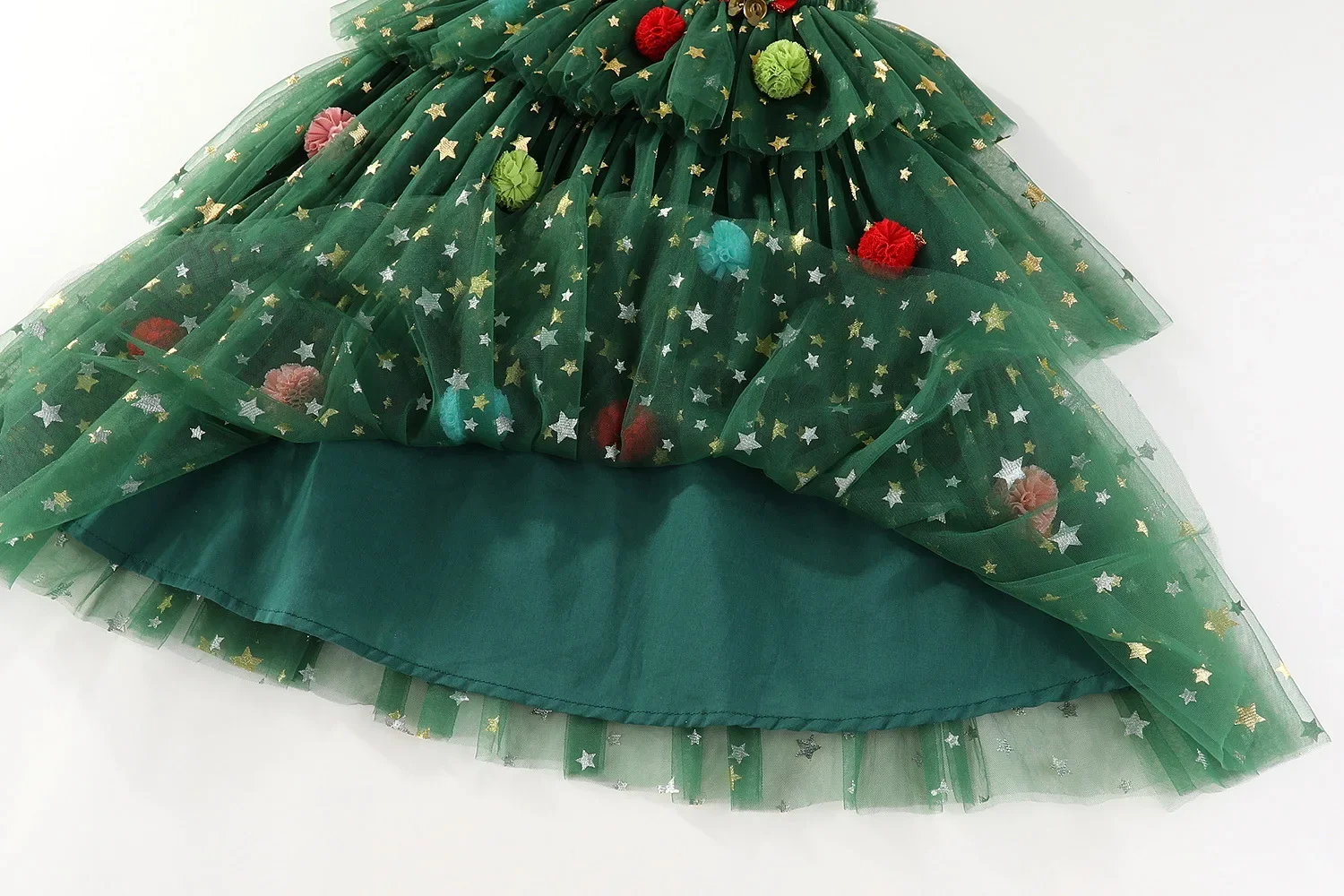 Green Tulle Layered Dress for Kids Girls Prom Ball