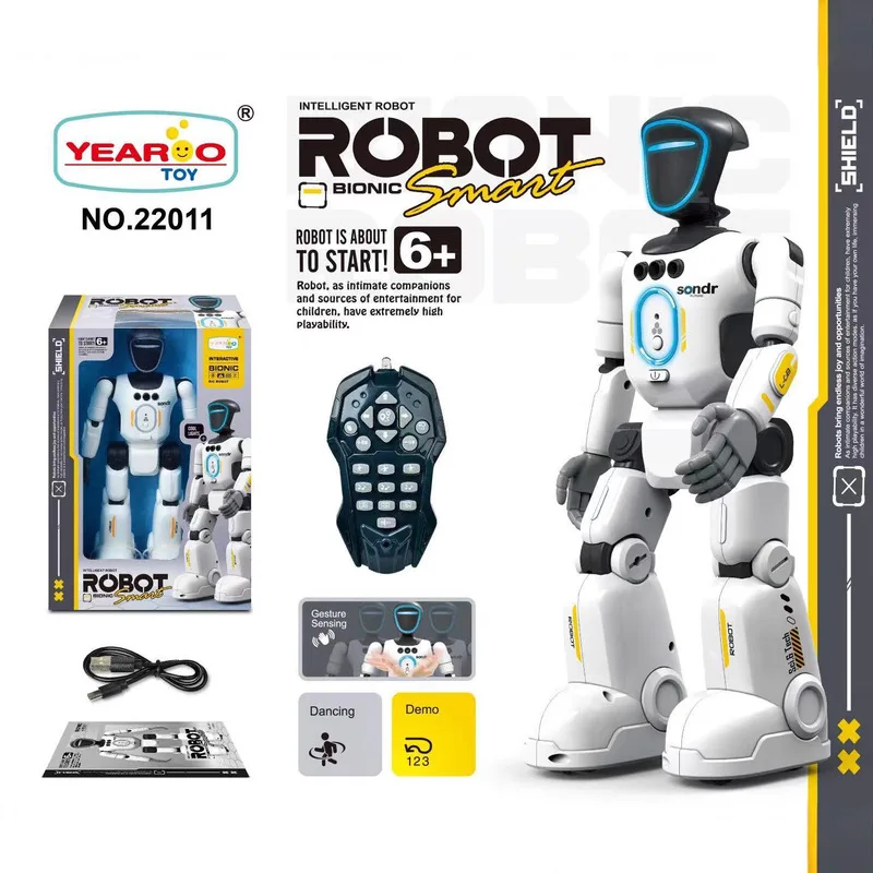 Robot Bionico Interattivo Yearoo con Controllo Gestuale, Programmabile, con Sensore AI, Canta e Balla, Giocattolo Educativo per Bambini - immagine 4