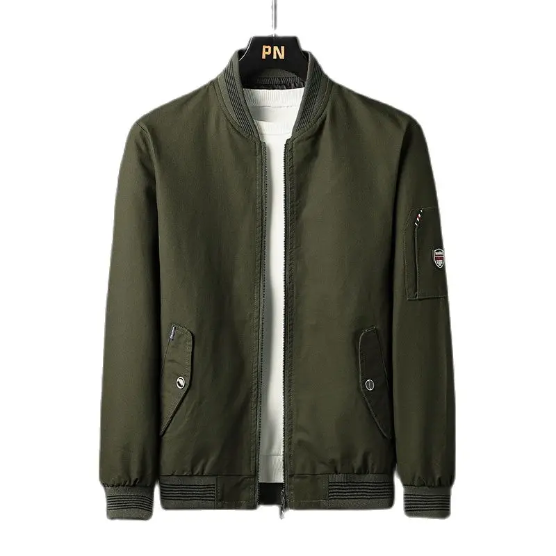 

Jacket Men Fashion Casual Windbreaker Jacket Coat 2022 Men Spring Autumn New Hot Outwear Stand Slim Military Jacket Mens Coat