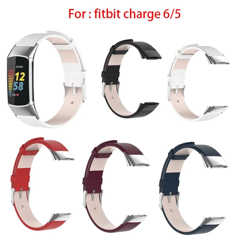 

Leather Watch Strap For Fitbit Charge 5/6 Replacement Wristband Women Men Strap For Fitbit Charge 6 Watchband Smart Accessorie