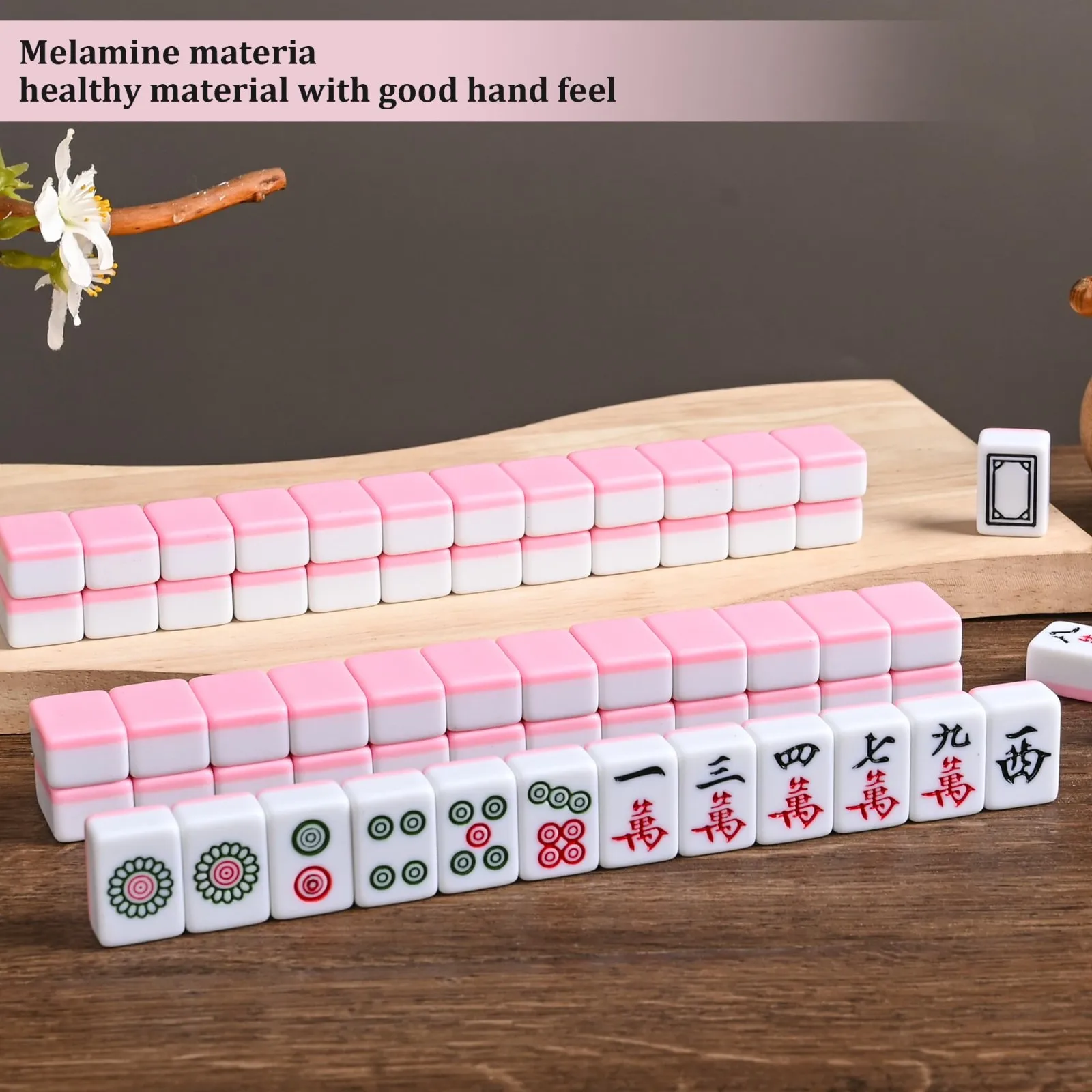 New Traditional Chinese Mahjong Game Set 144 Tiles, Holiday Party Game, With Portable Handbag, Tile Size 2.4 * 1.5 * 1.1 cm