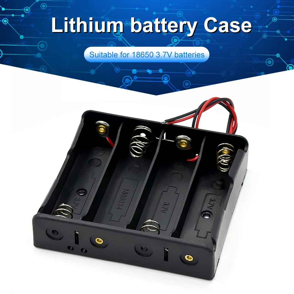 5Pcs 1 2 3 4 Slot Plastic 18650 Battery Case Holder with Wire Lead DIY Batteries Clip Holder Container for 18650 3.7V Battery