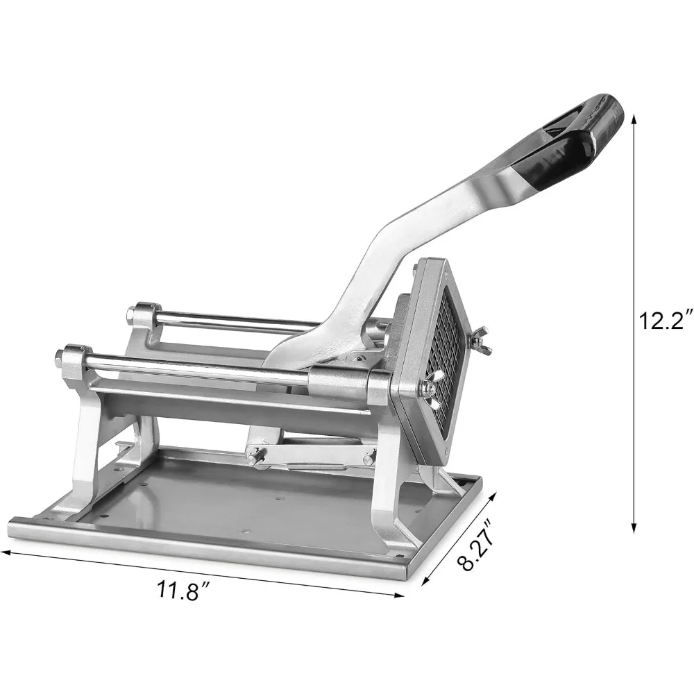 Graters,Extra Heavy Duty French Fry Cutter 3/8" with Wall Bracket, Fixed Counter or Wall Mount Silver ,Manual French Fry Cutter