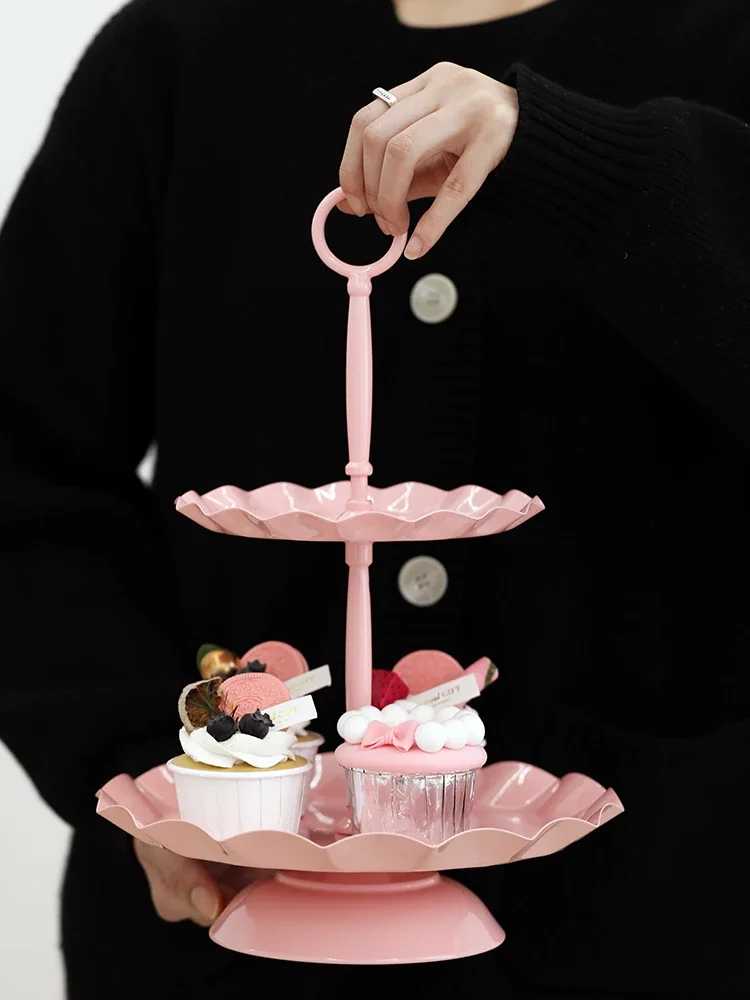 Pink Wedding Cake Stands Food Cupcakes Dessert Display Rack Holder for Party Bakeware Dinnerware Food Tray Girl Princess Party