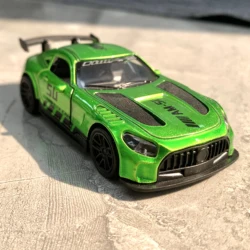 Green Alloy Diecast Race Car Ornament - 1/36 Pull Back Toy, Perfect for Collectors and Boys' Gifts (AMG GT 50)