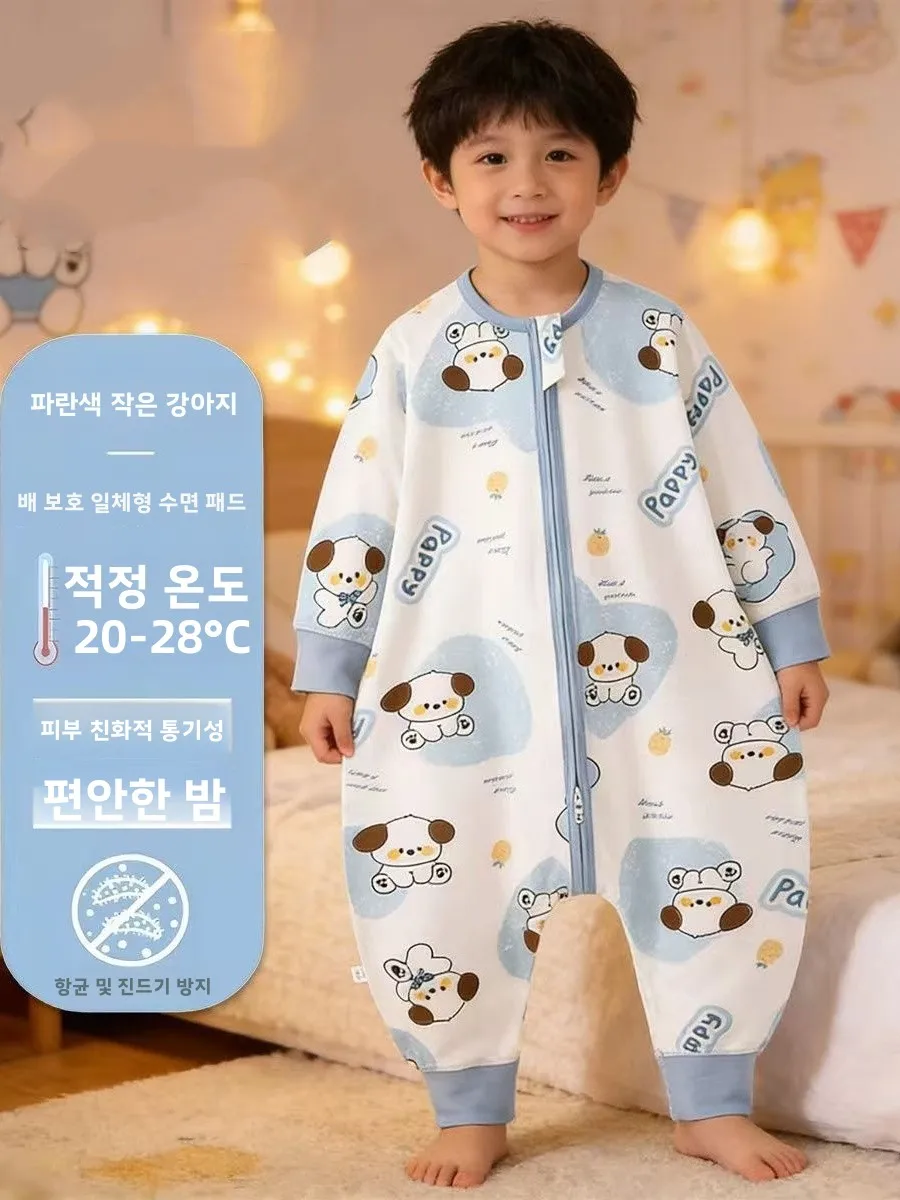 경량 순면 아동 수면복 봄 여름 홈웨어  클라이밍 슈트 하비 원피스 수면복 남아 여아용