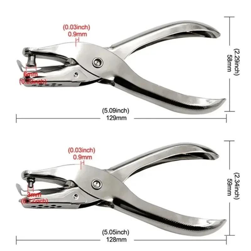Paper Punch Single Hole Puncher Metal 3mm/6mm Pore Diameter Punch Pliers Hand Scrapbooking Punches