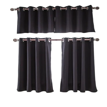 Blackout Kitchen Short Curtains – Soft Heat & Light Blocking Drapes 1