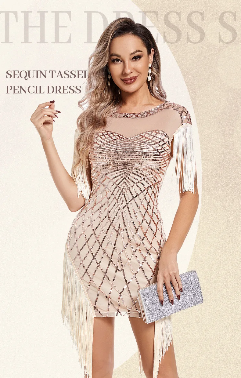 Flapperjurken voor dames uit de jaren 1920, Great Gatsby-jurken, met
