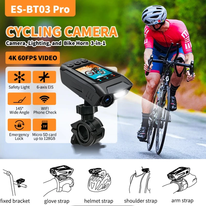 4K 60FPS Action Camera Outdoor Motorcycle Bike Helmet Camera Sports DV Video Recorder Car DVR Dash Cam for Bicycle 2