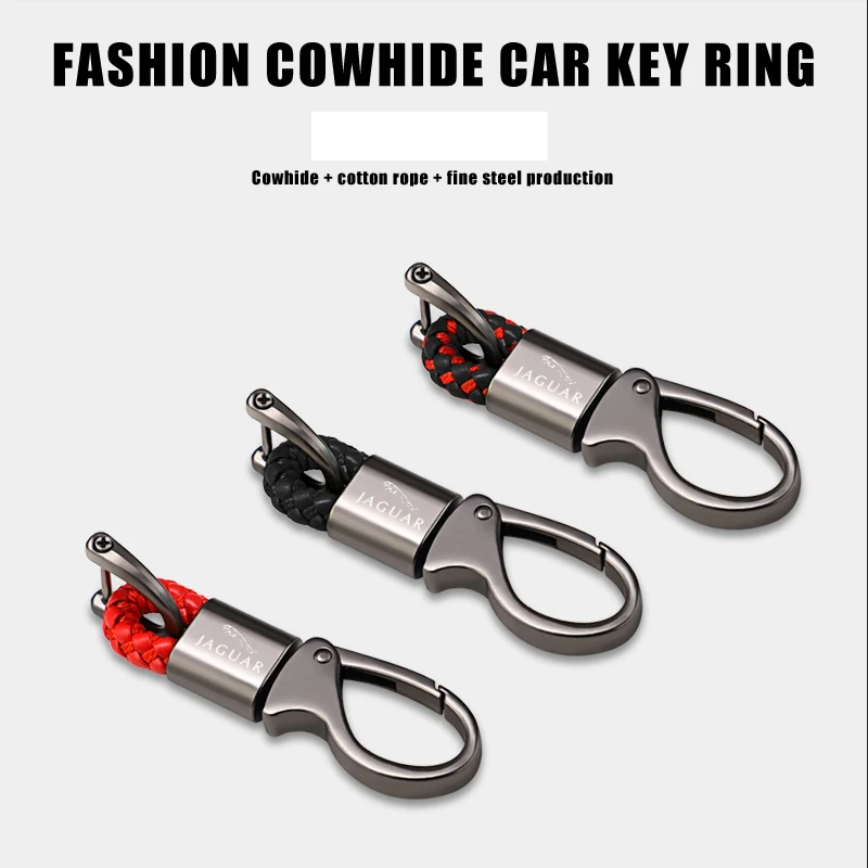 고품질 가죽 키체인 키링 자동차 액세서리 (재규어 XKR XEL XFL XK XJL XJ6 XJS XFR X XE XF XJ F-타입 F-페이스 용)